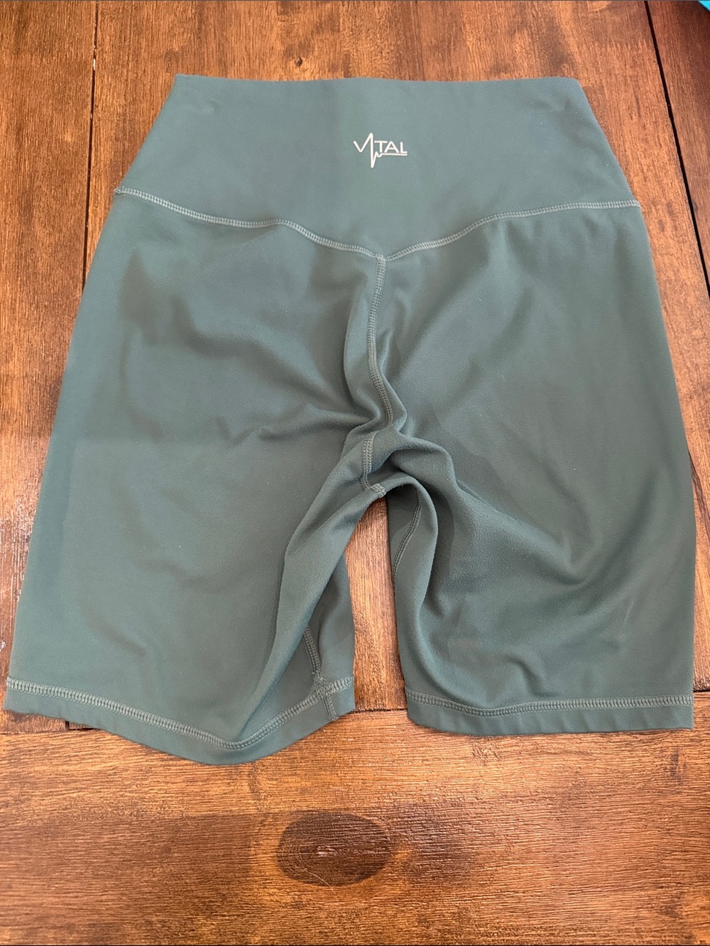 High-Waist Bike Shorts — Olive Green